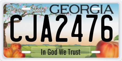 GA license plate CJA2476