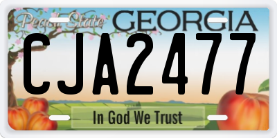 GA license plate CJA2477