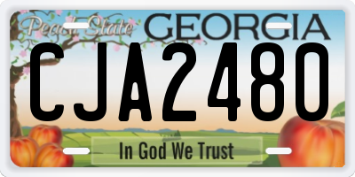 GA license plate CJA2480