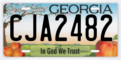 GA license plate CJA2482