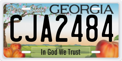 GA license plate CJA2484
