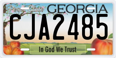 GA license plate CJA2485