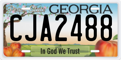 GA license plate CJA2488