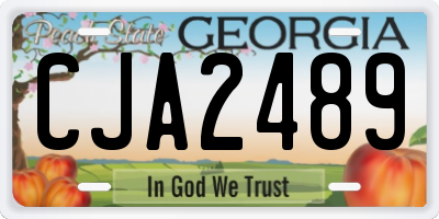 GA license plate CJA2489