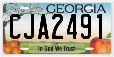 GA license plate CJA2491