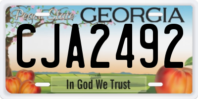 GA license plate CJA2492