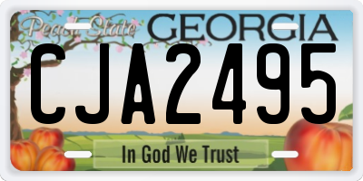 GA license plate CJA2495