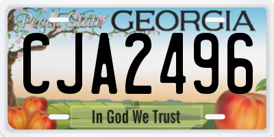 GA license plate CJA2496