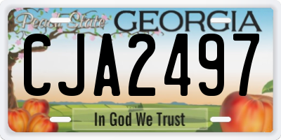 GA license plate CJA2497