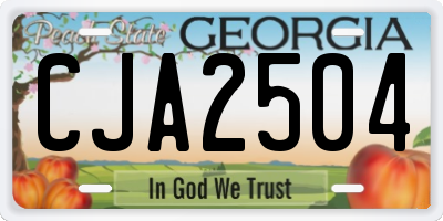 GA license plate CJA2504