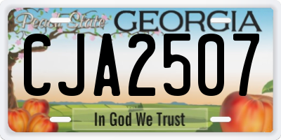 GA license plate CJA2507