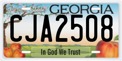 GA license plate CJA2508