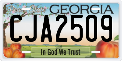 GA license plate CJA2509