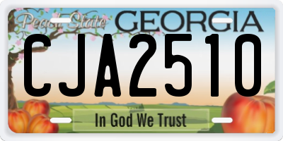 GA license plate CJA2510