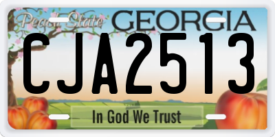 GA license plate CJA2513