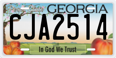 GA license plate CJA2514