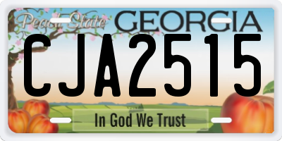 GA license plate CJA2515