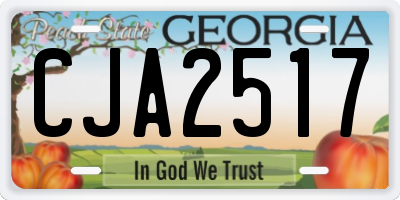 GA license plate CJA2517
