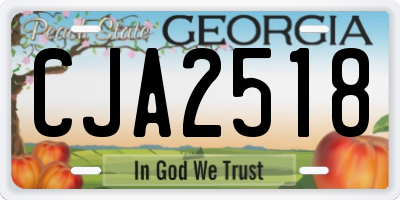 GA license plate CJA2518