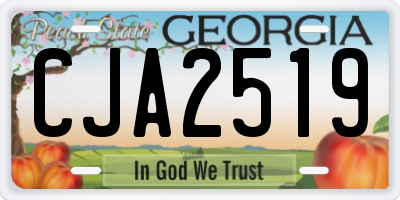 GA license plate CJA2519