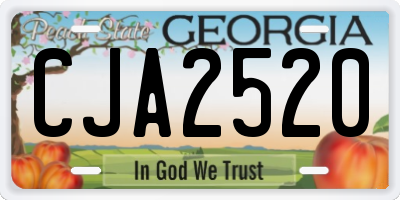 GA license plate CJA2520