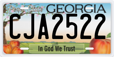 GA license plate CJA2522