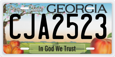 GA license plate CJA2523