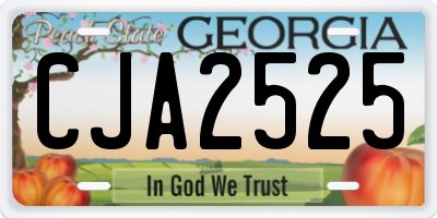GA license plate CJA2525