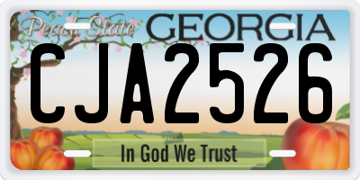 GA license plate CJA2526