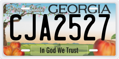 GA license plate CJA2527