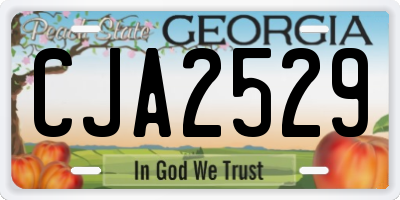 GA license plate CJA2529