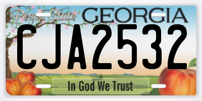 GA license plate CJA2532