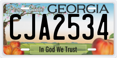 GA license plate CJA2534