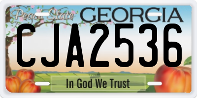 GA license plate CJA2536