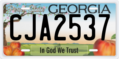 GA license plate CJA2537