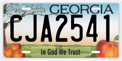 GA license plate CJA2541