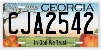 GA license plate CJA2542