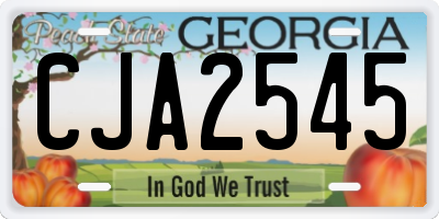 GA license plate CJA2545