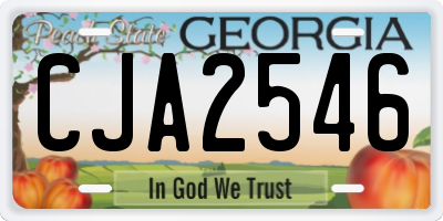 GA license plate CJA2546