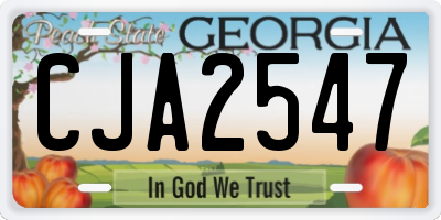 GA license plate CJA2547