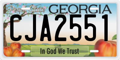 GA license plate CJA2551