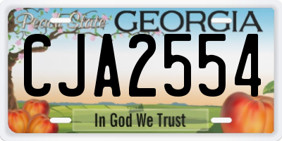 GA license plate CJA2554