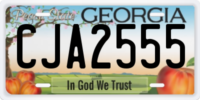 GA license plate CJA2555