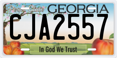 GA license plate CJA2557