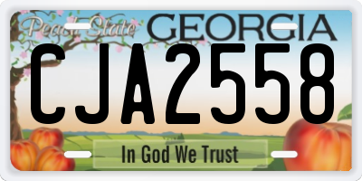 GA license plate CJA2558