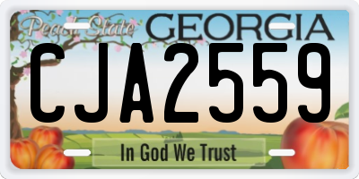 GA license plate CJA2559