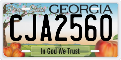 GA license plate CJA2560