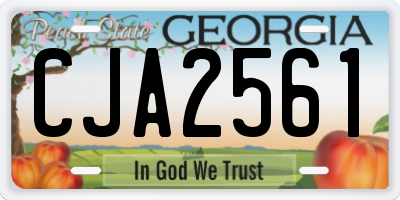 GA license plate CJA2561
