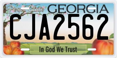 GA license plate CJA2562