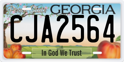 GA license plate CJA2564